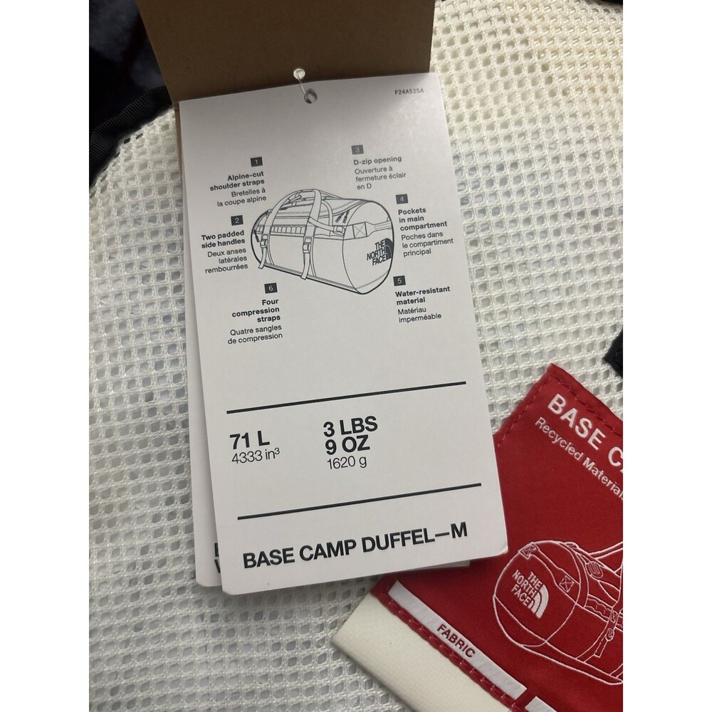 The North Face Base Camp Duffel Bag Medium 71L Travel TNF White Dune New $149 - Picture 6 of 7